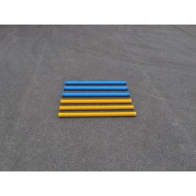 Satz mit 6 Hindernisstangen aus Kunststoff blau und gelb 1,75 m